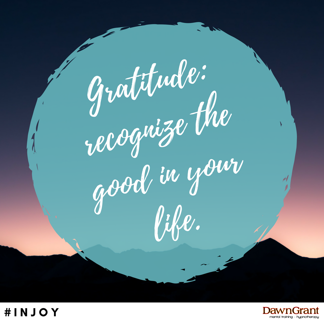 Gratitude: recognize the good in your life.