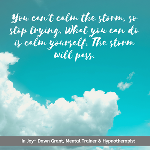 You can't calm the storm, so stop trying. What you can do is calm yourself. The storm will pass.
